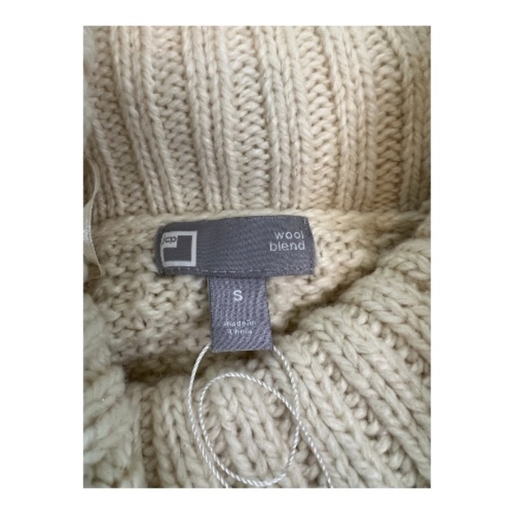 NWOT JCP cream acrylic wool-blend tunic sweater – size S - Picture 6 of 8